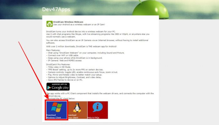 DroidCam Windows