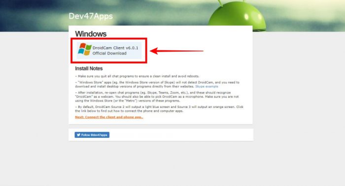 DroidCam Windows