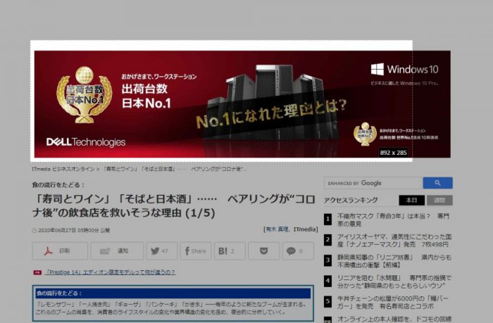 FireShot 指定範囲をキャプチャ