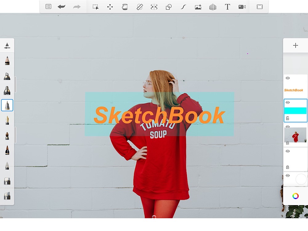 画像に文字入れアプリ Sketchbook 無料 本来はお絵かき用 ちはやブログ